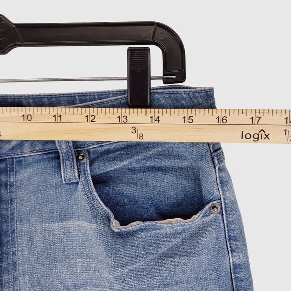 Forever 21 Denim Jeans Slitted Bell Bottoms Long High Waist Size 31 - Picture 4 of 11